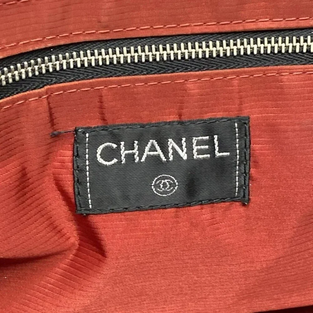 CHANEL Old Travel Line - Black Gray Nylon Cotton Tote Bag 337-042825 - Picture 10 of 10